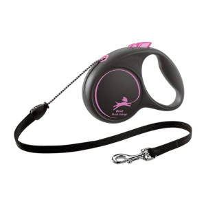 Flexi Black Design povodac za pse 5m / S cord - fuxia
