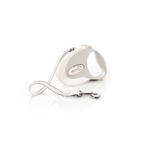 Flexi Style povodac za pse 3m / S tape - bijeli