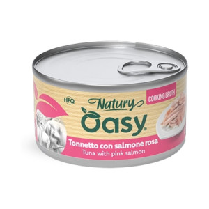 OASY Natury Cooking Broth Adult Tuna & Pink Salmon - tuna i losos u temeljcu hrana za mačke 85g