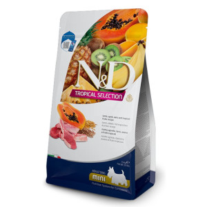 N&D Adult Mini Tropical Selection - janjetina i voće suha hrana za pse 800g