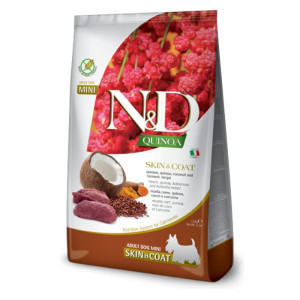 N&D Adult Mini Quinoa Skin & Coat - kvinoja, srnetina i kokos suha hrana za pse 800g