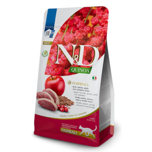 N&D Adult Quinoa Hairball - patka, kvinoa, jabuka suha hrana za mačke 1,5kg
