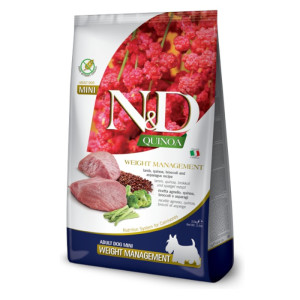 N&D Adult Mini Quinoa - janjetina suha hrana za pse 2,5kg