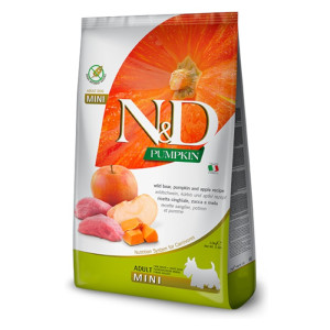 N&D Adult Mini Pumpkin - bundeva, vepar, jabuka suha hrana za pse 800g