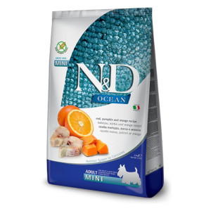 N&D Adult Mini Ocean - bakalar, bundeva i narandža suha hrana za pse 2,5kg