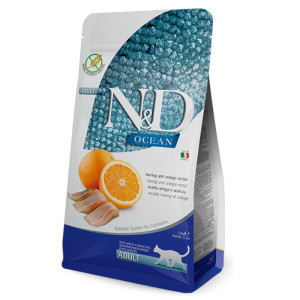 N&D Adult Ocean - haringa i narandža suha hrana za mačke 300g