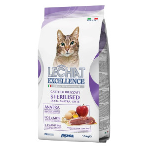 LeChat Excellence Adult Duck patka suha hrana za sterilisane mačke 1,5kg