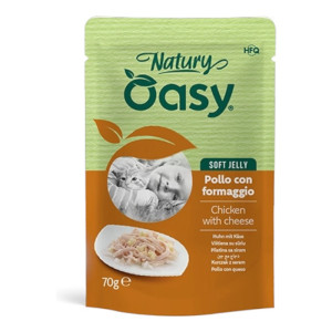 OASY Natury Soft Jelly Adult Chicken & Cheese Pouch - piletina i sir u želeu hrana za mačke 70g
