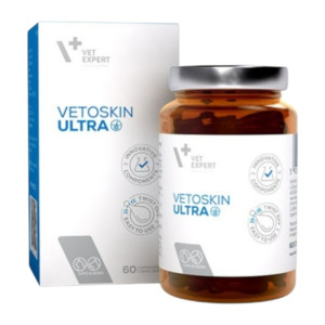 VetExpert VetoSkin Ultra /  podrška regeneraciji kože i krzna kod mačaka i pasa 60 kapsula