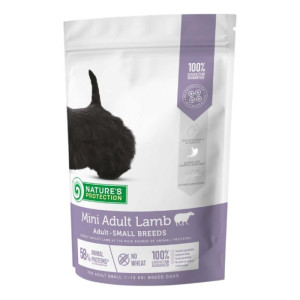 Nature's Protection Mini Adult Lamb - janjetina suha hrana za male pse 500g