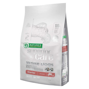 Nature's Protection Starter White Dogs - losos suha hrana za bijele štence 1,5kg