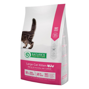 Nature's Protection Large Cat Kitten Poultry - perad suha hrana za mačiće velikih rasa 2kg