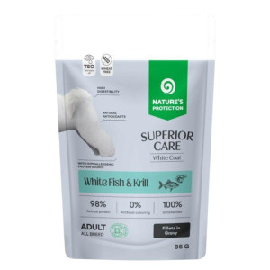 Nature's Protection Adult White Fish & Krill - riba i račići hrana u umaku za bijele pse 85g