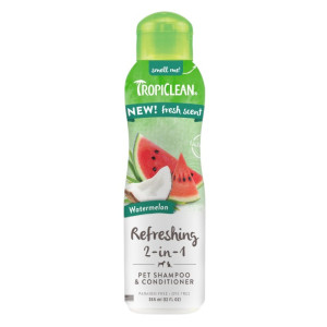 TropiClean Refreshing osvježavajući 2-u-1 šampon i regenerator s mirisom lubenice za pse i mačke 355ml