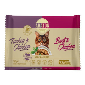Araton Sterilised Cats puretina i piletina hrana u umaku za sterilisane mačke 4x85g