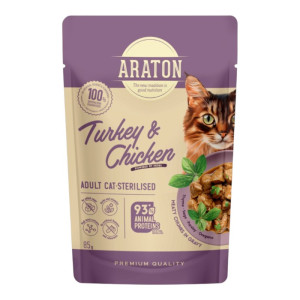 Araton Adult Cats puretina i piletina hrana u umaku za sterilisane mačke 85g
