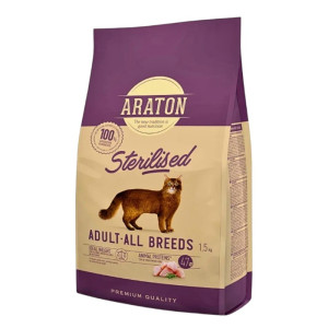 Araton Sterilised piletina suha hrana za sterilisane mačke 1,5kg
