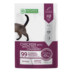 Nature's Protection Urinary Adult Cat bijela riba i račići hrana u umaku za mačke 100g