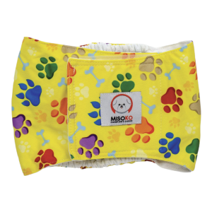 Misoko žute višekratne pelene za pse za mužjake M