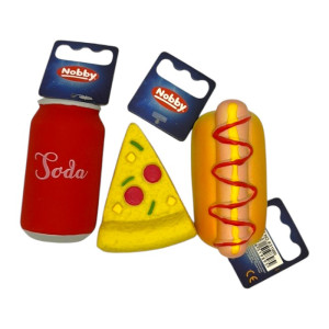 Nobby Fast Food latex igračka za pse 8cm mix 1 kom