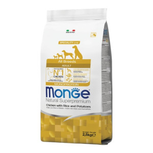 Monge Natural Superpremium All breeds Adult Monoprotein piletina i riža suha hrana za pse 2,5kg