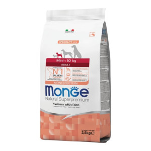 Monge Natural Superpremium Mini Adult Monoprotein losos i riža suha hrana za pse 2,5kg