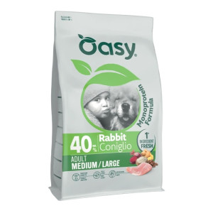 OASY One Protein Adult Medium / Large Rabbit - zečetina monoproteinska suha hrana za pse 2,5kg
