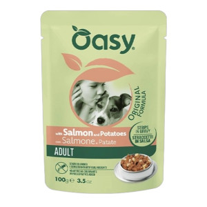 OASY Original Formula Adult Salmon Strips in Gravy Pouch - losos sa krompirom hrana za pse 100g