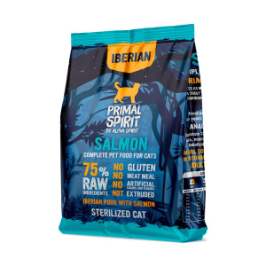 Primal Spirit 75% Salmon Sterilized Cat losos suha hrana za sterilisane mačke 1kg