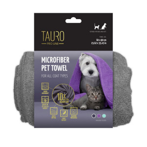 Tauro Pro Line Microfiber peškir za pse i mačke 60x90cm sivi