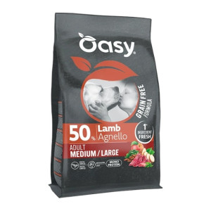 OASY Grain Free Adult Medium / Large Lamb - janjetina suha hrana bez žitarica za pse 10kg