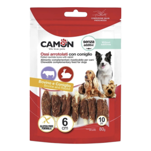 Camon Mini Rolls Bovine / Rabbit - govedina i zečetina poslastice za pse 6cm 80g