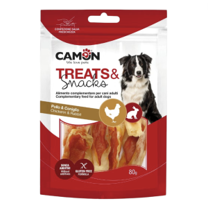 Camon Treats & Snacks Chicken / Rabbit - zečije uši s piletinom poslastice za pse 80g