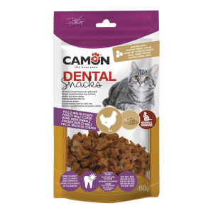 Camon Dental Snacks Chicken Malt monoprotein - Malt pileća srca poslastica za mačke 60g