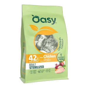 OASY Original Adult Sterilized Chicken - piletina suha hrana za sterilisane mačke 1,5kg