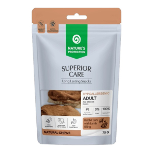 Nature's Protection Superior Care zečije uši punjene janjetinom poslastica za pse 75g