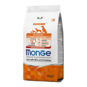 Monge Natural Superpremium Puppy & Junior Monoprotein patka i riža suha hrana za pse 2,5kg
