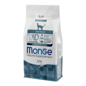 Monge Natural Superpremium Monoprotein pastrmka suha hrana za sterilisane mačke 400g
