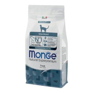 Monge Natural Superpremium Monoprotein pastrmka suha hrana za sterilisane mačke 1,5kg
