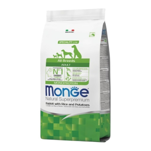Monge Natural Superpremium All breeds Adult Monoprotein zečetina i riža suha hrana za pse 12kg