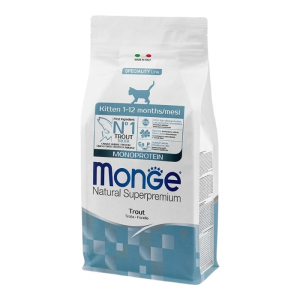 Monge Natural Superpremium Kitten 1-12 Monoprotein pastrmka suha hrana za mačiće 1,5kg