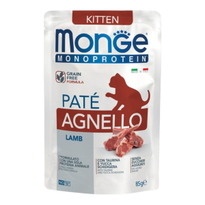 Monge Monoprotein Kitten Cat Lamb Paté Pouch pašteta od janjetine hrana za mačiće 85g