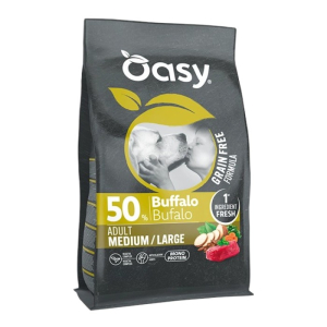 OASY Grain Free Adult Medium / Large Buffalo - bizon suha hrana bez žitarica za pse 10kg