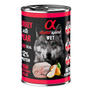 Alpha Spirit Turkey & Pear puretina s kruškom hrana za pse 400g