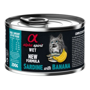 Alpha Spirit Wet New Formula Sardine & Banana riba i banana pašteta hrana za mačke 200g