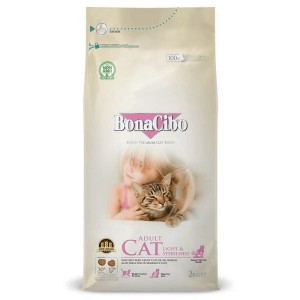 BonaCibo Adult Cat Light & Sterilised piletina hrana za sterilisane mačke 2 kg
