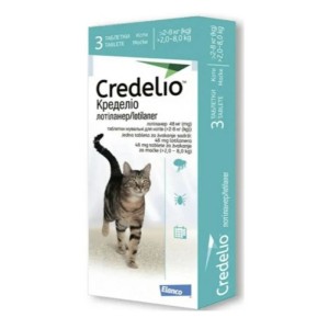 Credelio antiparazitske tablete za žvakanje za mačke težine 2-8kg protiv buha i krpelja - 1kom