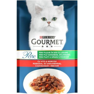 Gourmet Perle mini fileti u umaku s povrćem, govedinom i mrkvom 85 g