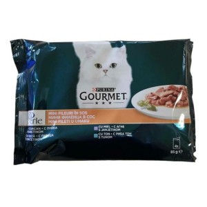 Gourmet Perle mini fileti u umaku sa puretinom, pačetinom, janjetinom i tunom 4 x 85 g