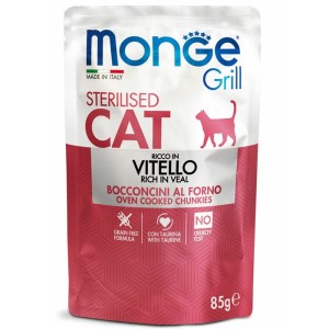 Monge Grill Sterilised Cat - teleća jetra u želeu hrana za sterilisane mačke 85g